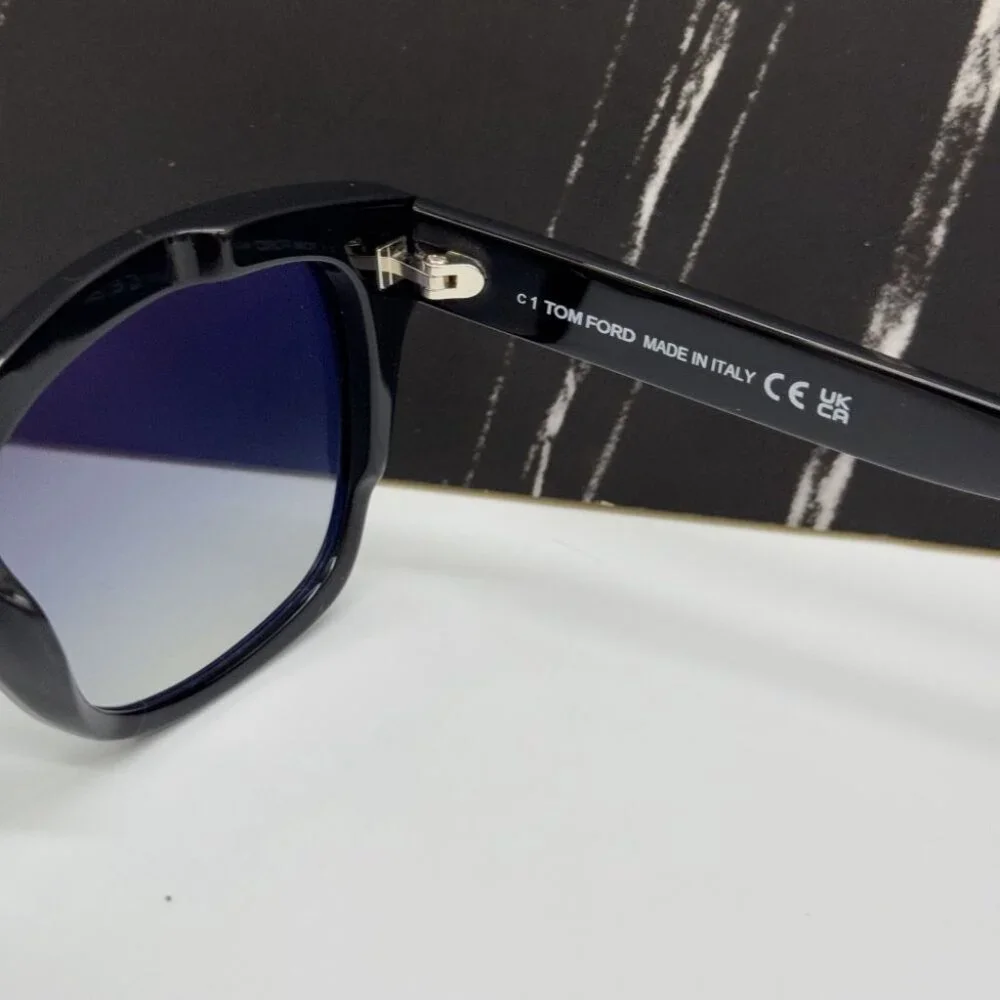 NEW TOM FORD LAUREN-02 TF614 01C WOMEN BLACK SUNGLASSES TOM FORD FT0614/S